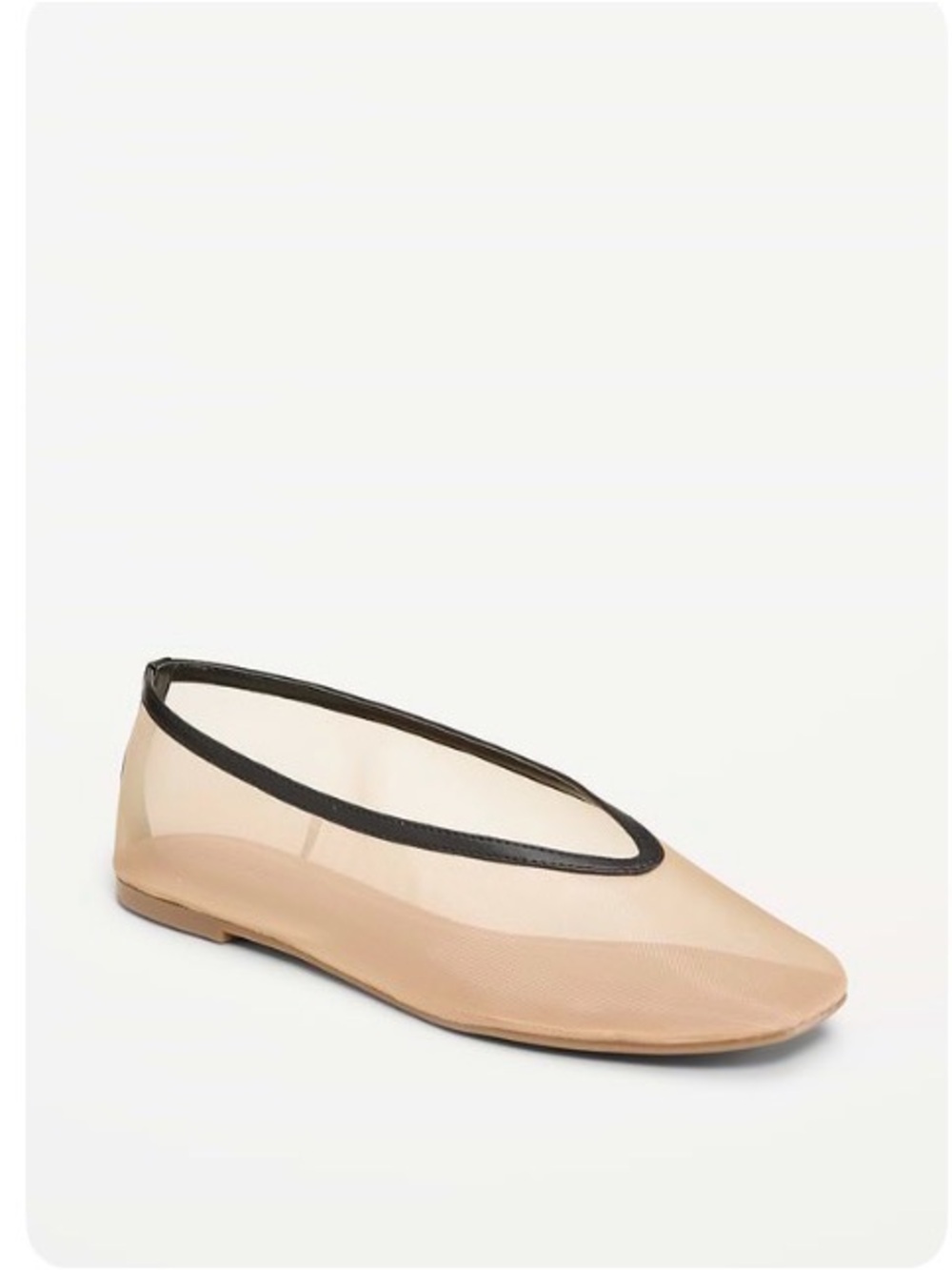 Old Navy Nude and Black Mesh Slip-On Ballet Flat